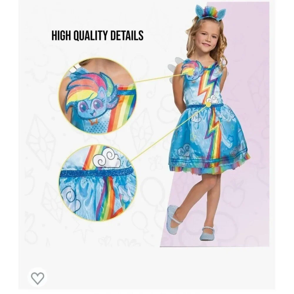My Little Pony Rainbow Dash Costume Girls Size Medium (8-10) Halloween, Dress Up